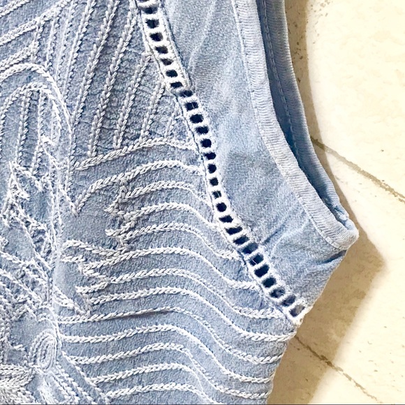 Lucky Brand Shell Tank Top Washed Embroidered Tee - Picture 4 of 7